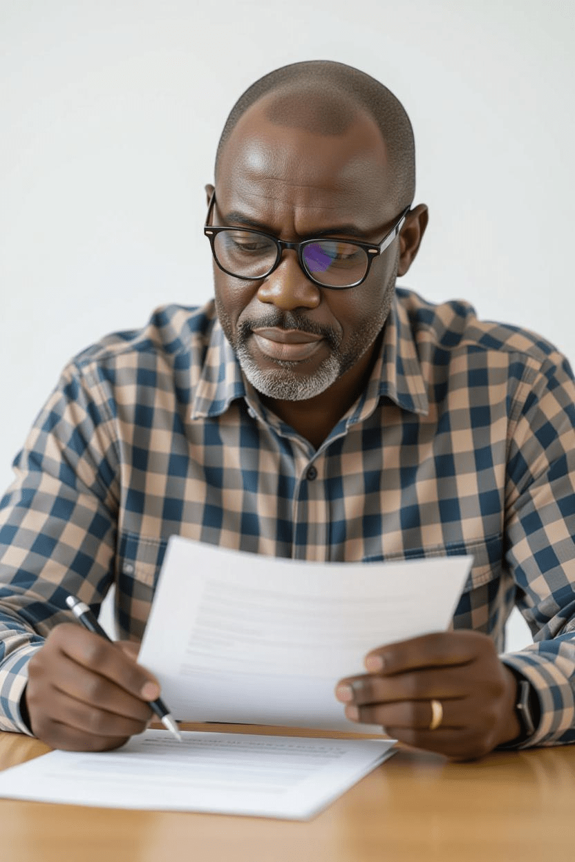 A senior man offering proofreading services as a side hustle