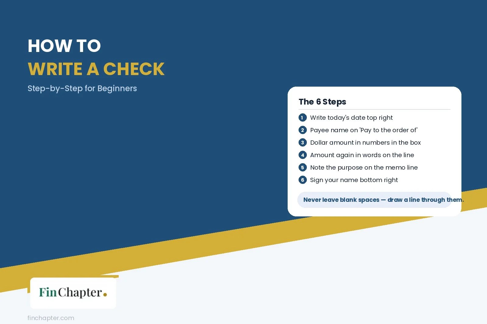 How to Write a Check FinChapter