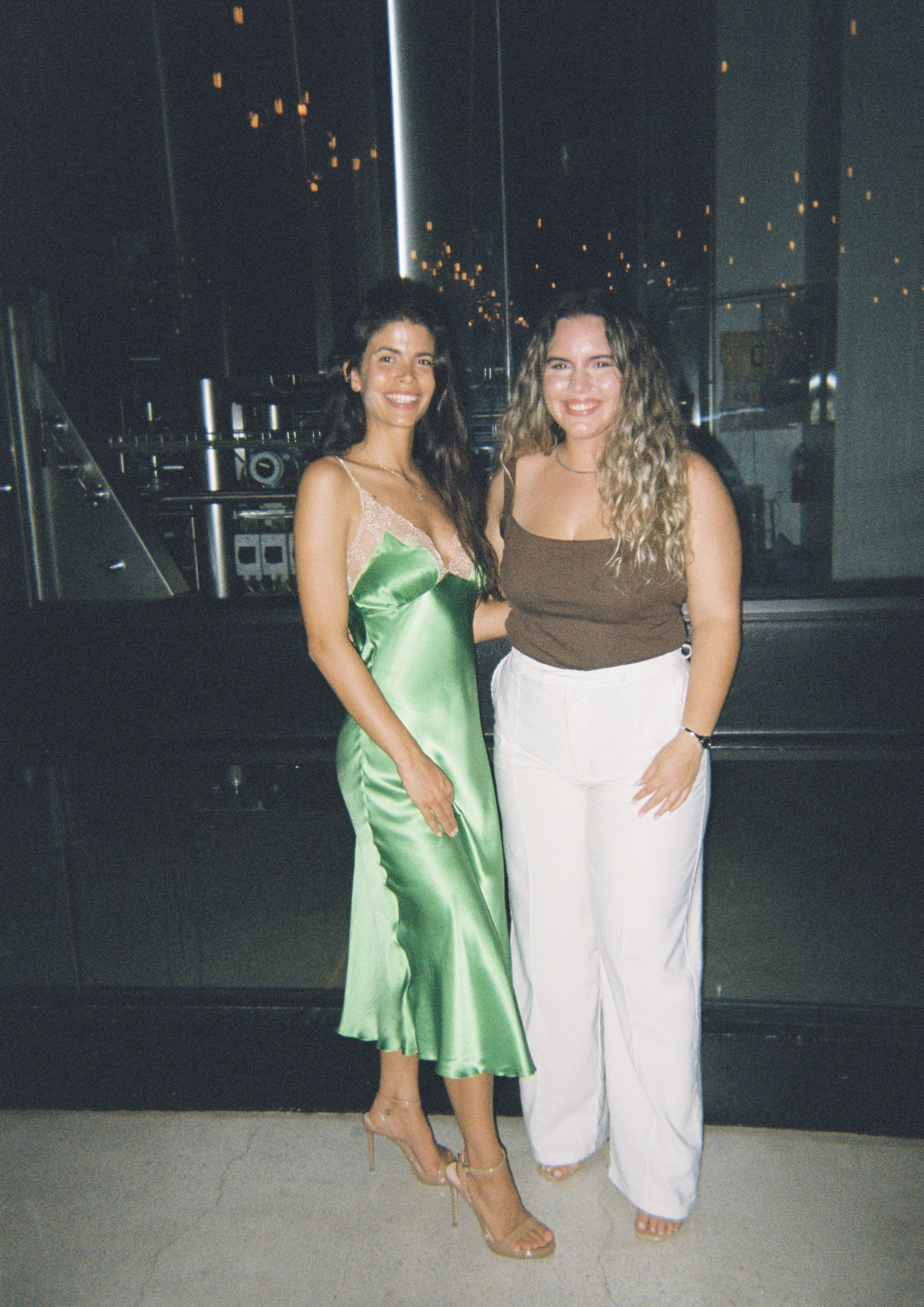 best friends Miami social gala silk dress #model
