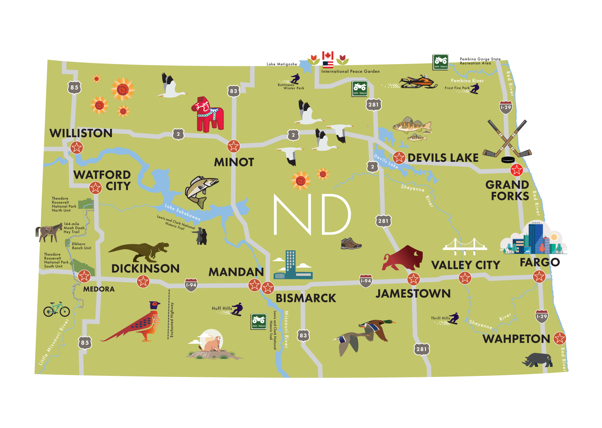 Map Of North Dakota Cities GoodLife Map Updated422 