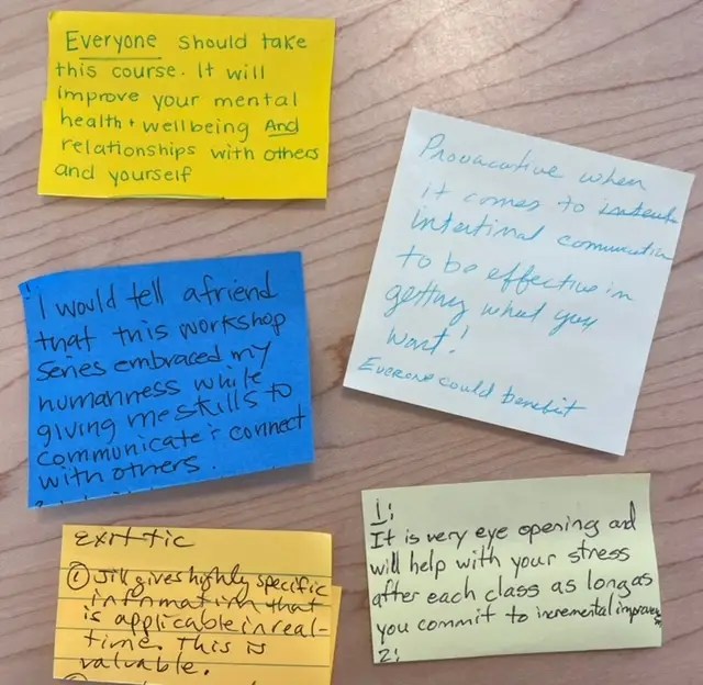 Feedback from a workshop