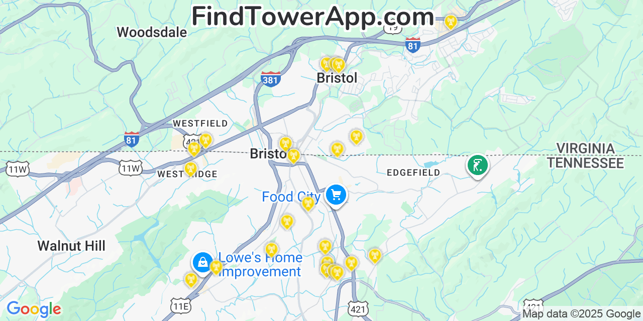 Bristol Virginia Map Us Capital Cities On Map Series Bristol Tn Stock Bristol Virginia AT T Mobile Coverage Map 