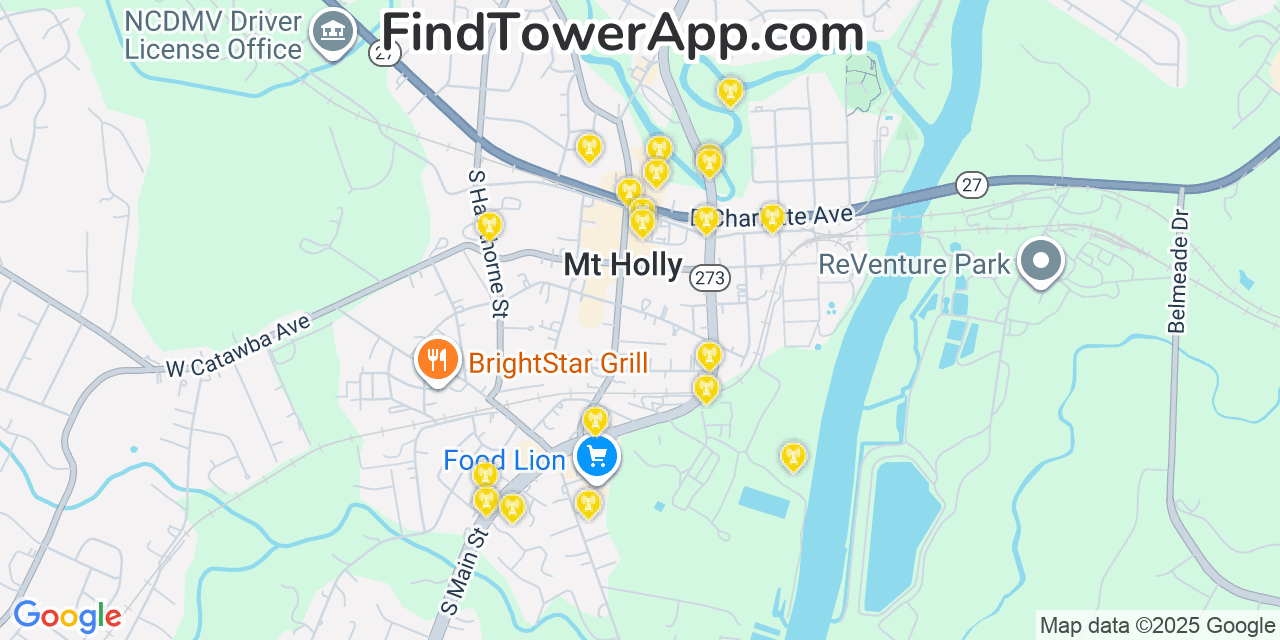 Mount Holly AT T Cell Towers North Carolina FindTower App Mount Holly North Carolina AT T Mobile Coverage Map 