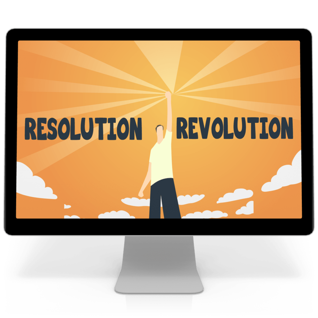 New Years Resolution Revolution computer screen