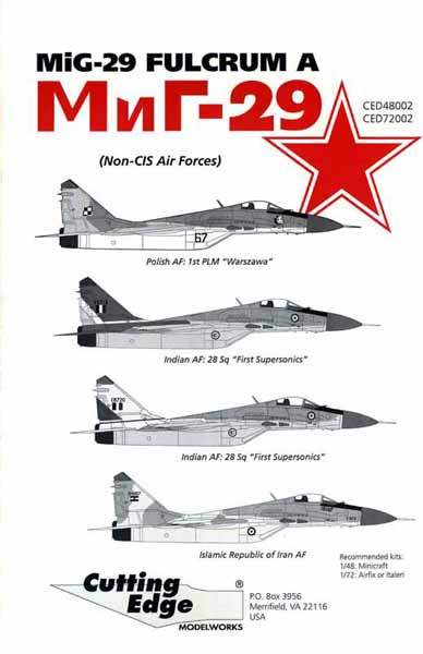 CED48002 MiG-29 Fulcrum - Fine Art of Decals
