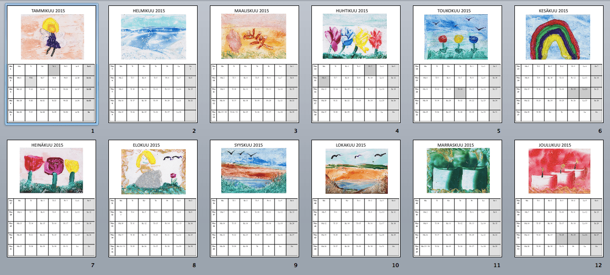 Времена года, месяцы и слова-подсказки