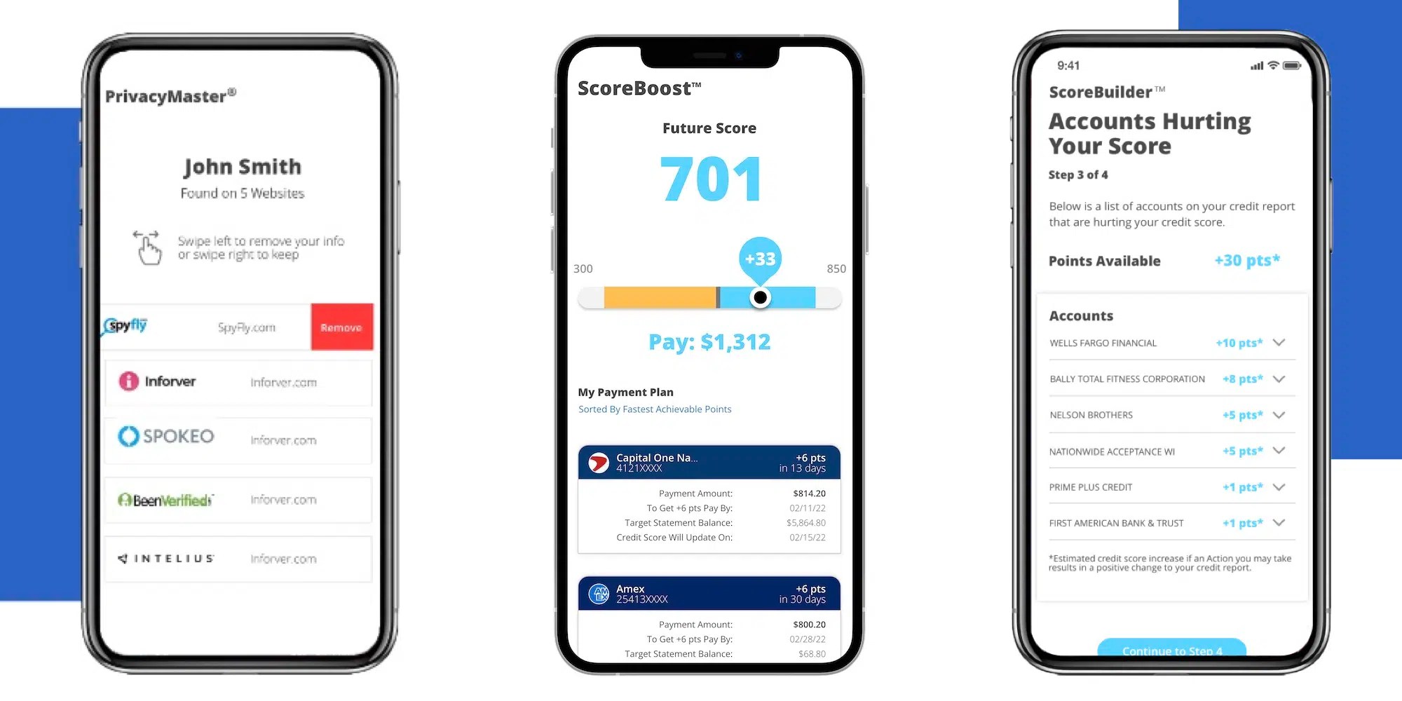 SmartCredit screenshots