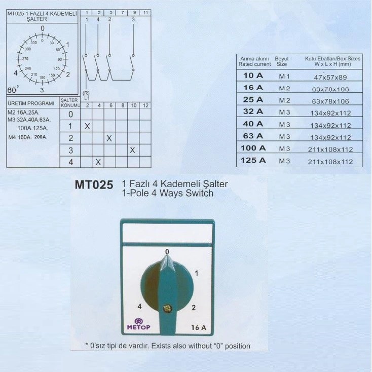 Metop MT 025 pako şalter