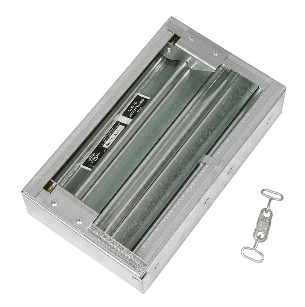 Backdraft dampers control the direction of airflown in hvac. 3 Hour Thin Static Fire Damper Model# 75-N - Lloyd Industries