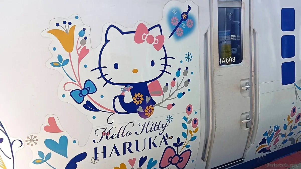 Hello Kitty Haruka from Kyoto Station to Kansai Airport