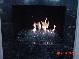 Monessen Lyric Ventless Contemporary Burner With Fireglass Media Marx Fireplaces Lighting