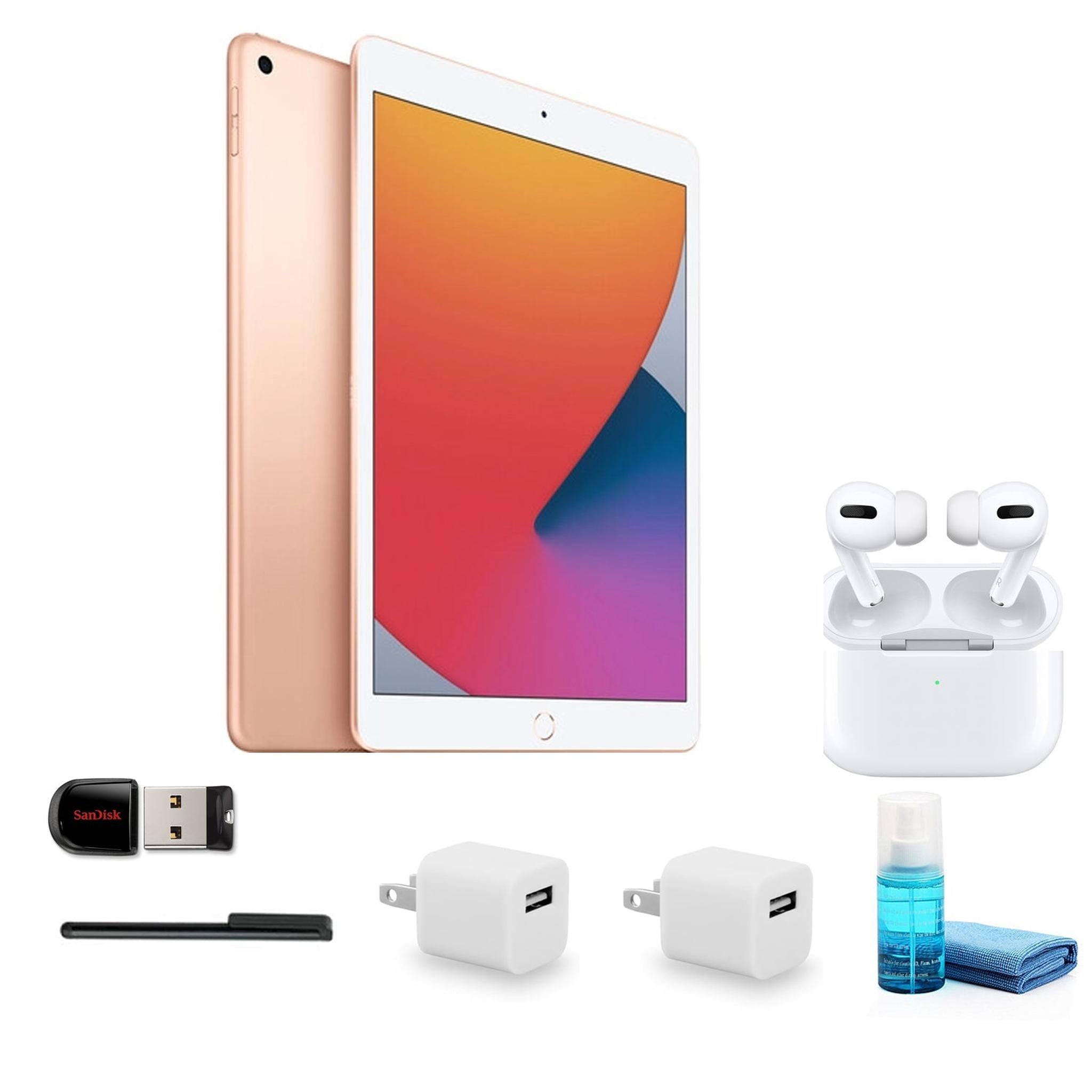 Apple 10.2" iPad (8th Gen, 32GB, Wi-Fi Only, Gold) Bundle with Apple AirPods Pro