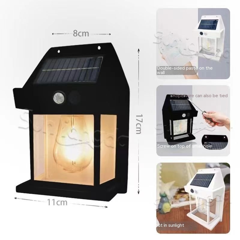 Outdoor Solar Waterproof Tungsten Induction Garden Wall Lamp - Image 4