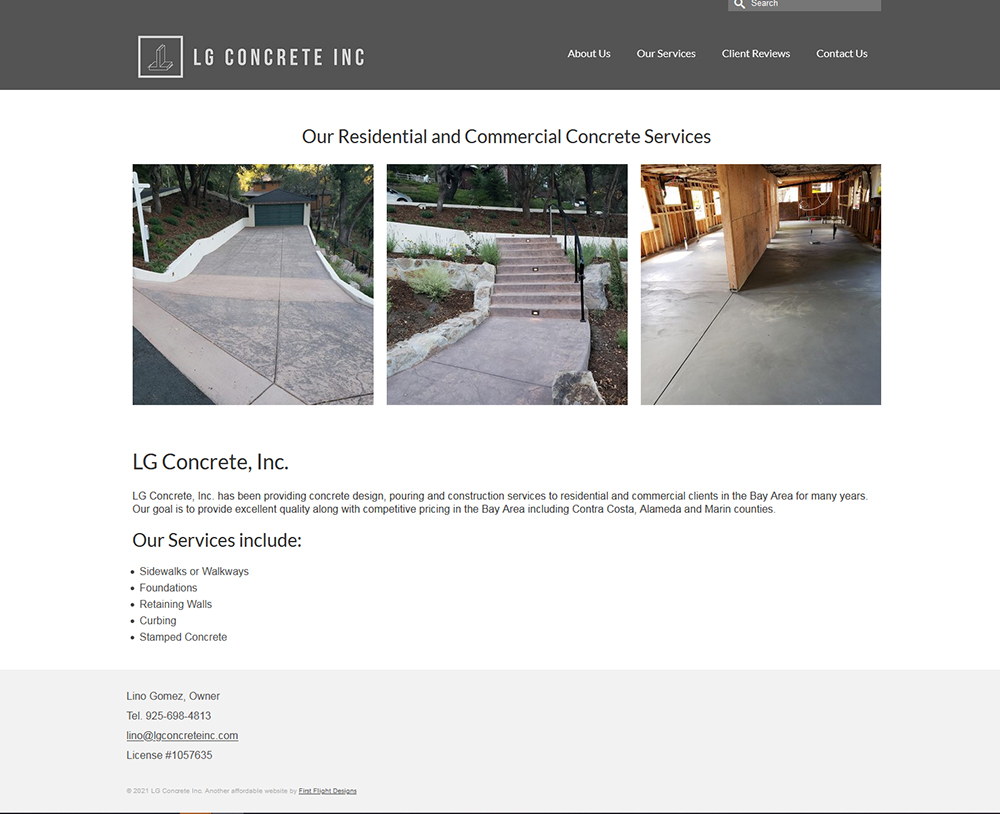 LG Concrete website