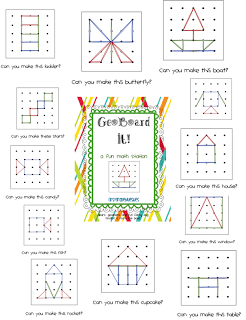 Ta-Dah!  GeoBoard It! Math Station Pack and a Freebie!!