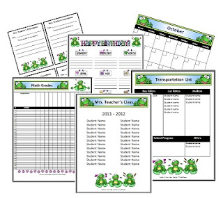 Frog Themed Classroom Newsletter and Substitute Pages!