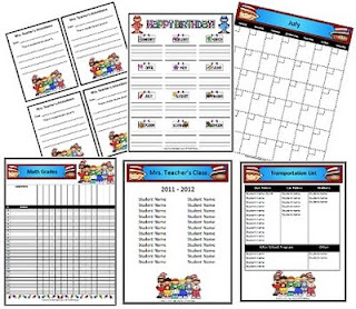 Classroom Forms and Substitute Information with a Dr. Seuss theme!