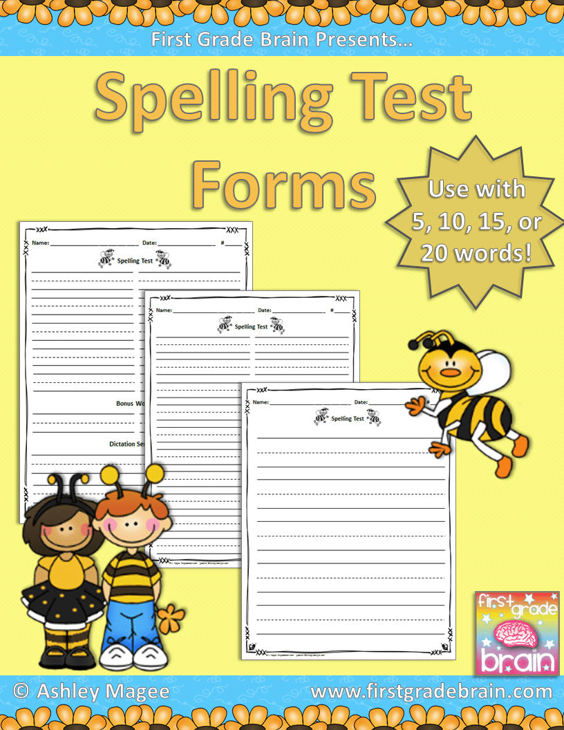 Free Spelling Test Forms