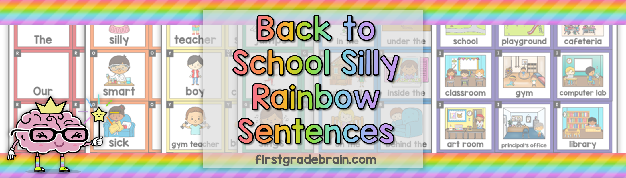 Back to School Silly Rainbow Sentences