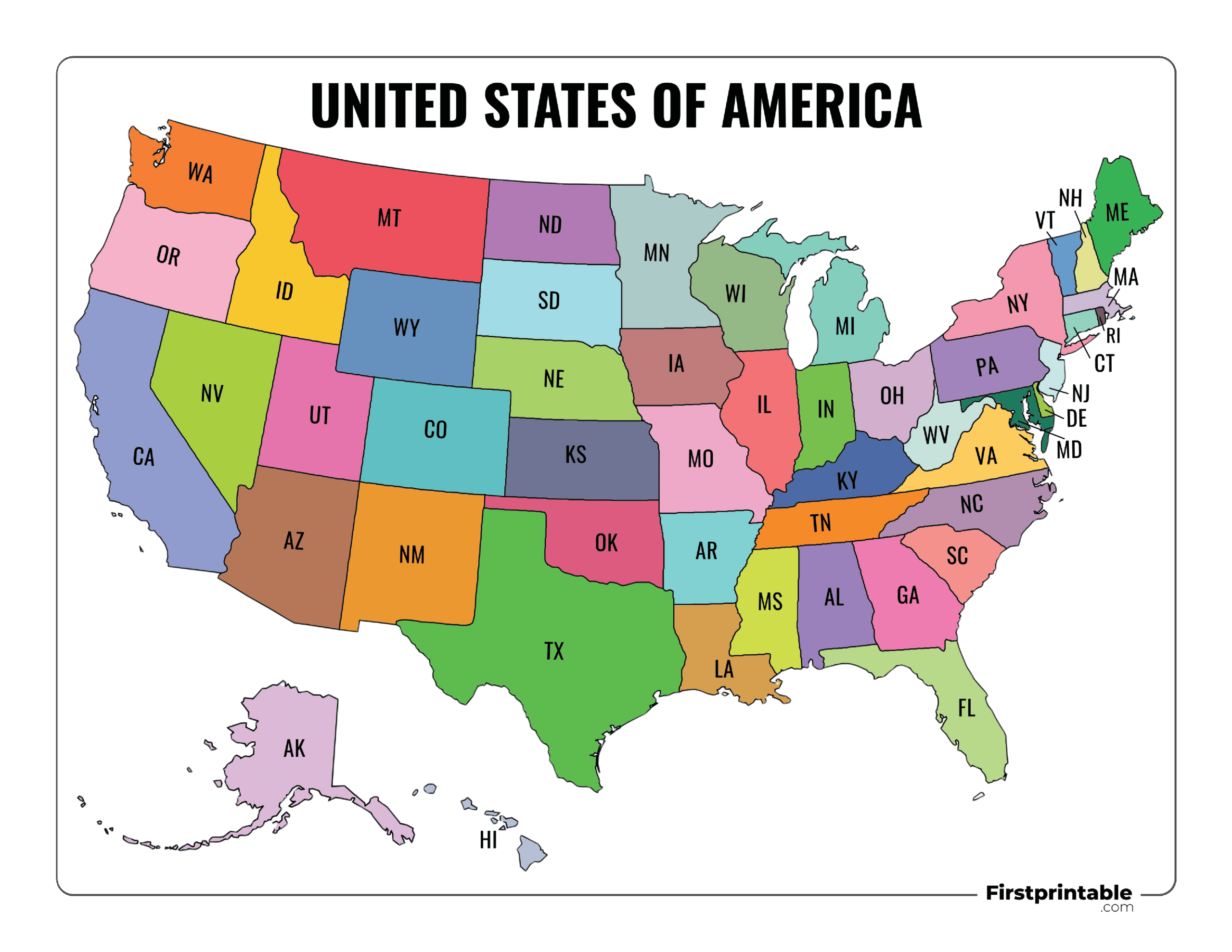 Printable US Maps Blank With State Names And Capitals Printable United States Map With State Template 07 Scaled.webp