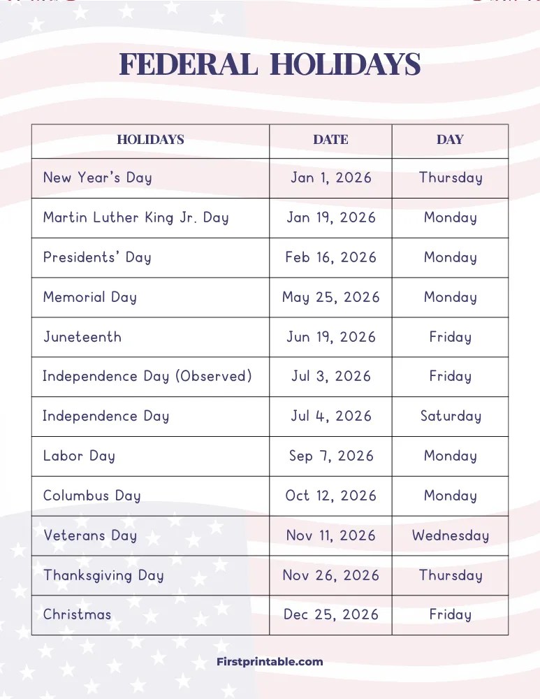 What Is The Federal Government And How Does It Impact You Federal Holidays 2026 Template 09.webp