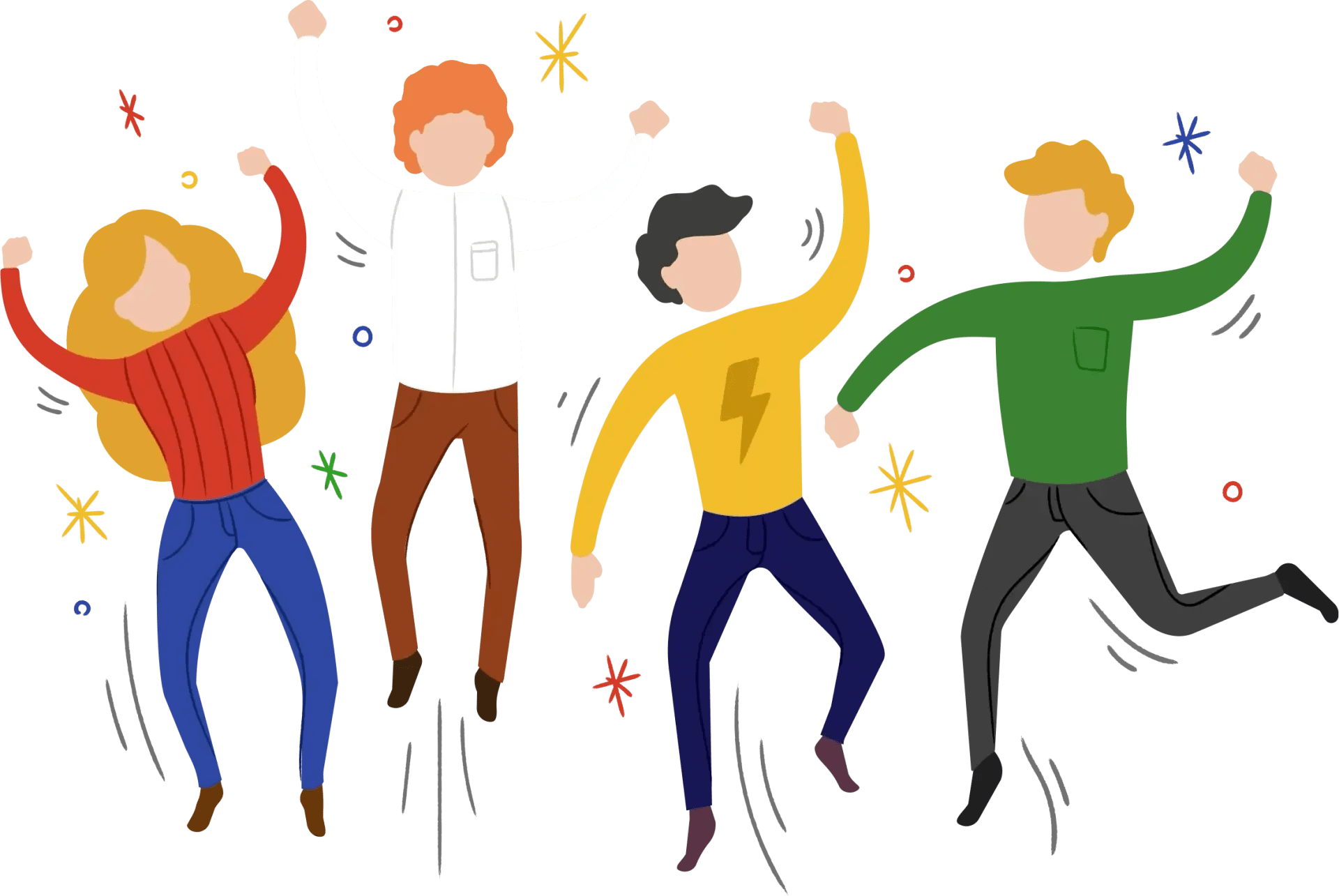 Colorful illustration of people celebrating together