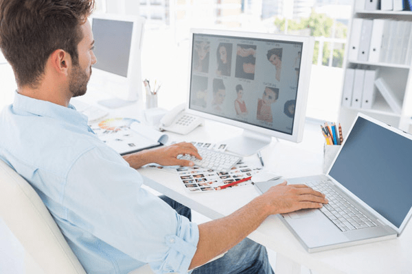 man at computer