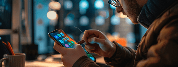 Professional using mobile device after reviewing a Strive vs. Mobile Commons comparison guide