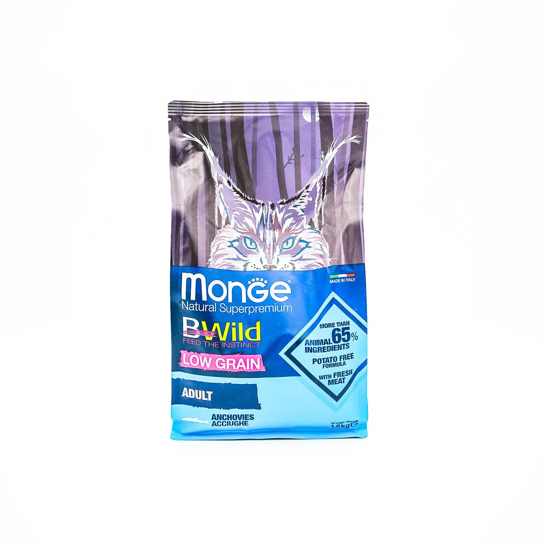 Monge BWild Low Grain Adult Cat Food – Anchovies - First Vet