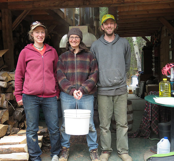 Suzanne Crocker at Uncle Berwyn's Birch Syrup camp. From FirstWeEat.ca, the Food Security North of 60 website supporting First We Eat, a documentary by Yukon filmmaker Suzanne Crocker about eating only locally-grown foods in in Dawson City, Yukon, in Canada's North, for one year.