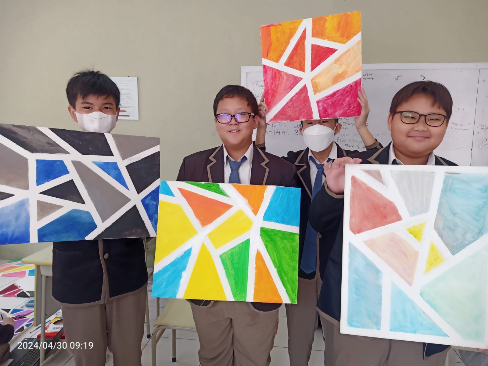 Secondary 1 – Visual Arts: Geometric Cubism Painting