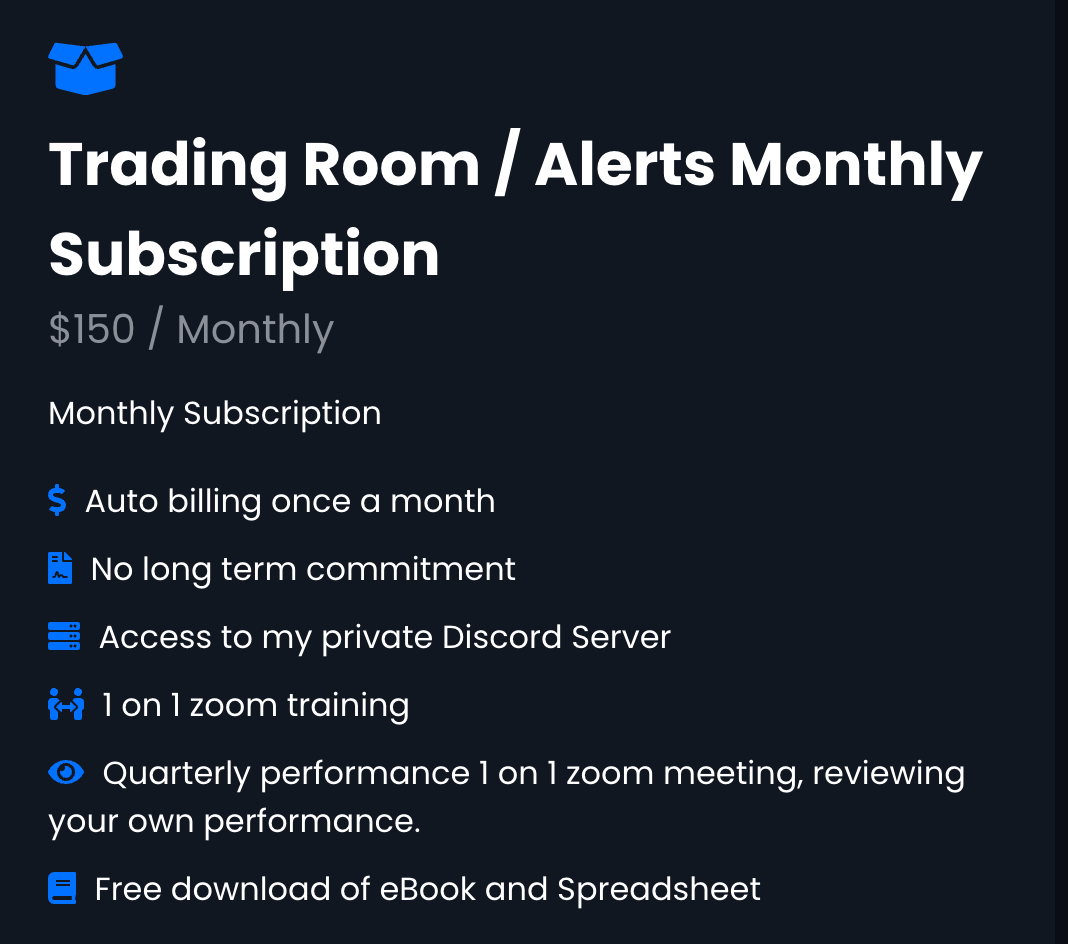 Monthly Trade Alerts Service