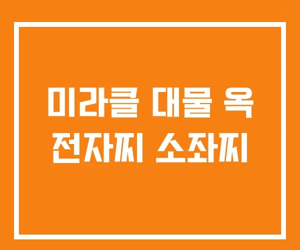 미라클 대물 옥 전자찌 소좌찌