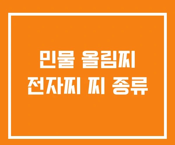 민물 올림찌 전자찌 찌 종류
