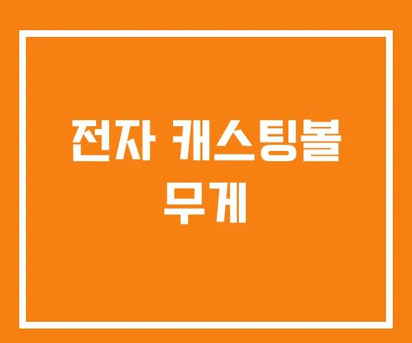 전자 캐스팅볼 무게