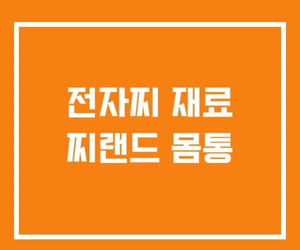 전자찌 재료 찌랜드 몸통