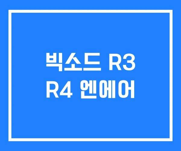 빅소드 R3 R4 엔에어