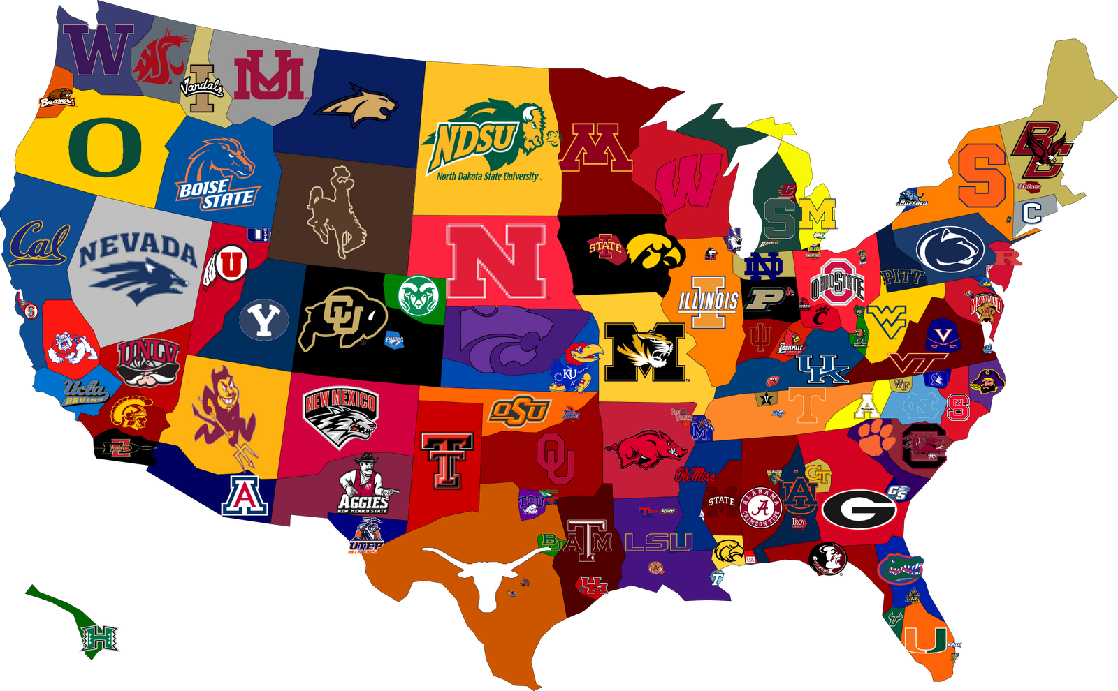 NCAA Football Map Sports Fantasy
