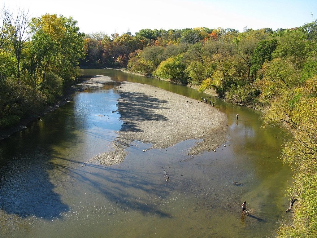 A view of the river at Humber River in Toronto, Ontario, Canada.