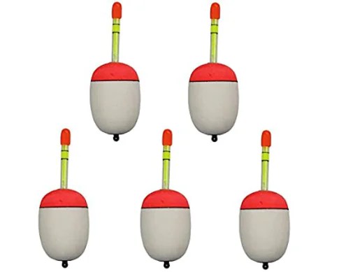 Five foam bobbers