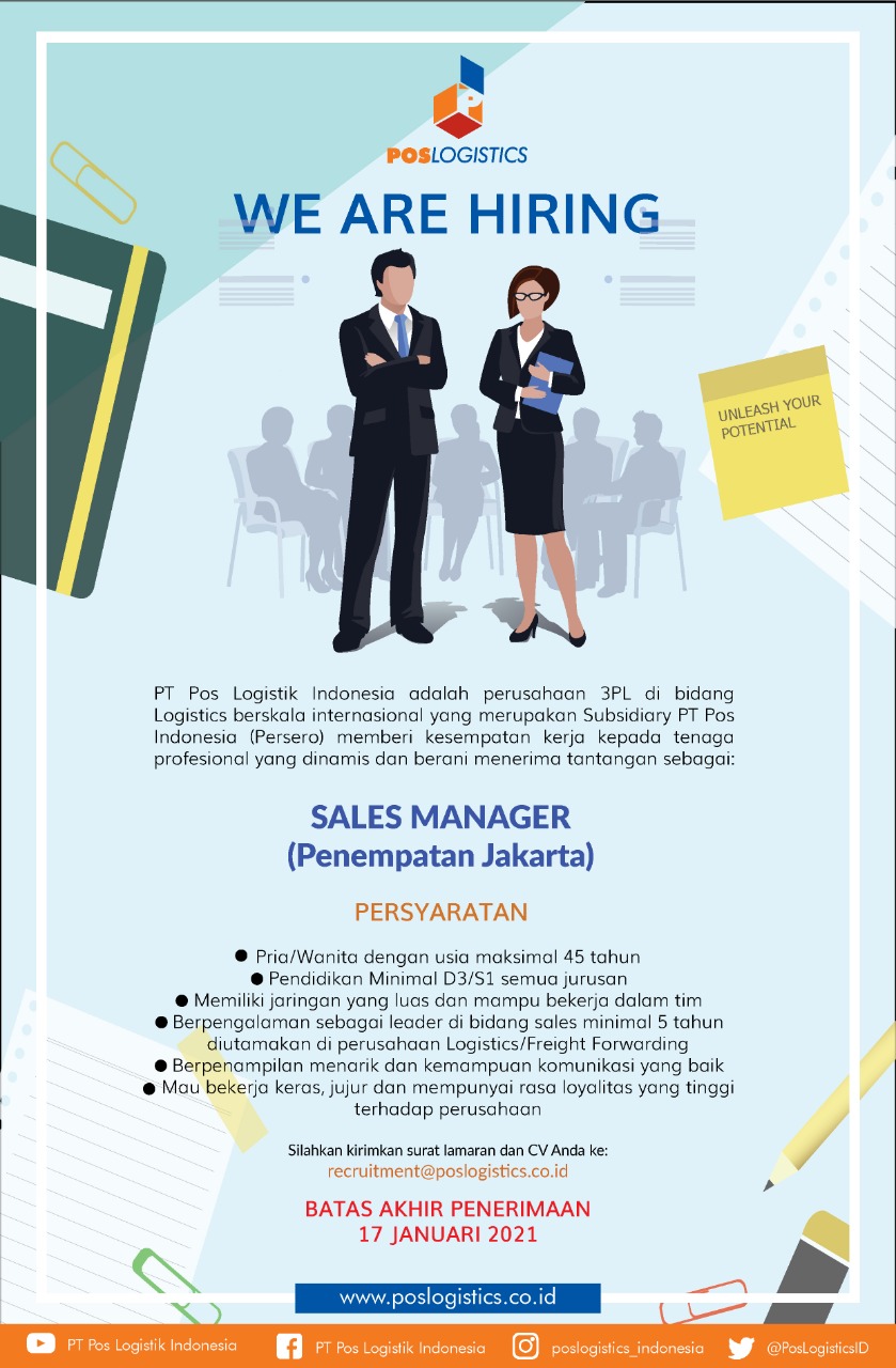 Lowongan Kerja PT Pos Logistik Indonesia berskala Internasional