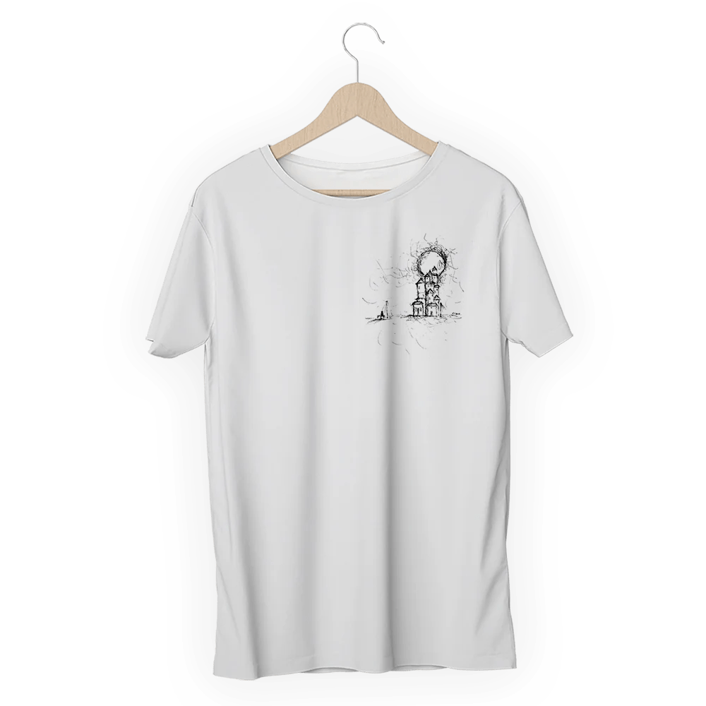 Unisex T-Shirt Featuring ‘Castle’ – Fitar Artwork, white, isolated view