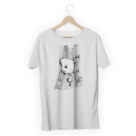 Unisex T-Shirt Featuring ‘Weird boy in the village’ – Fitar Artwork, white, isolated view