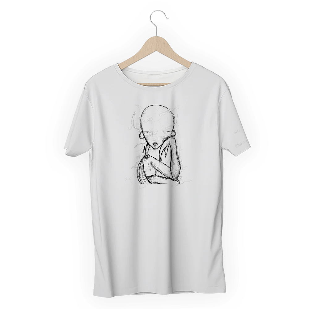 Unisex T-Shirt Featuring ‘Calma’ – Fitar Artwork, white, front view