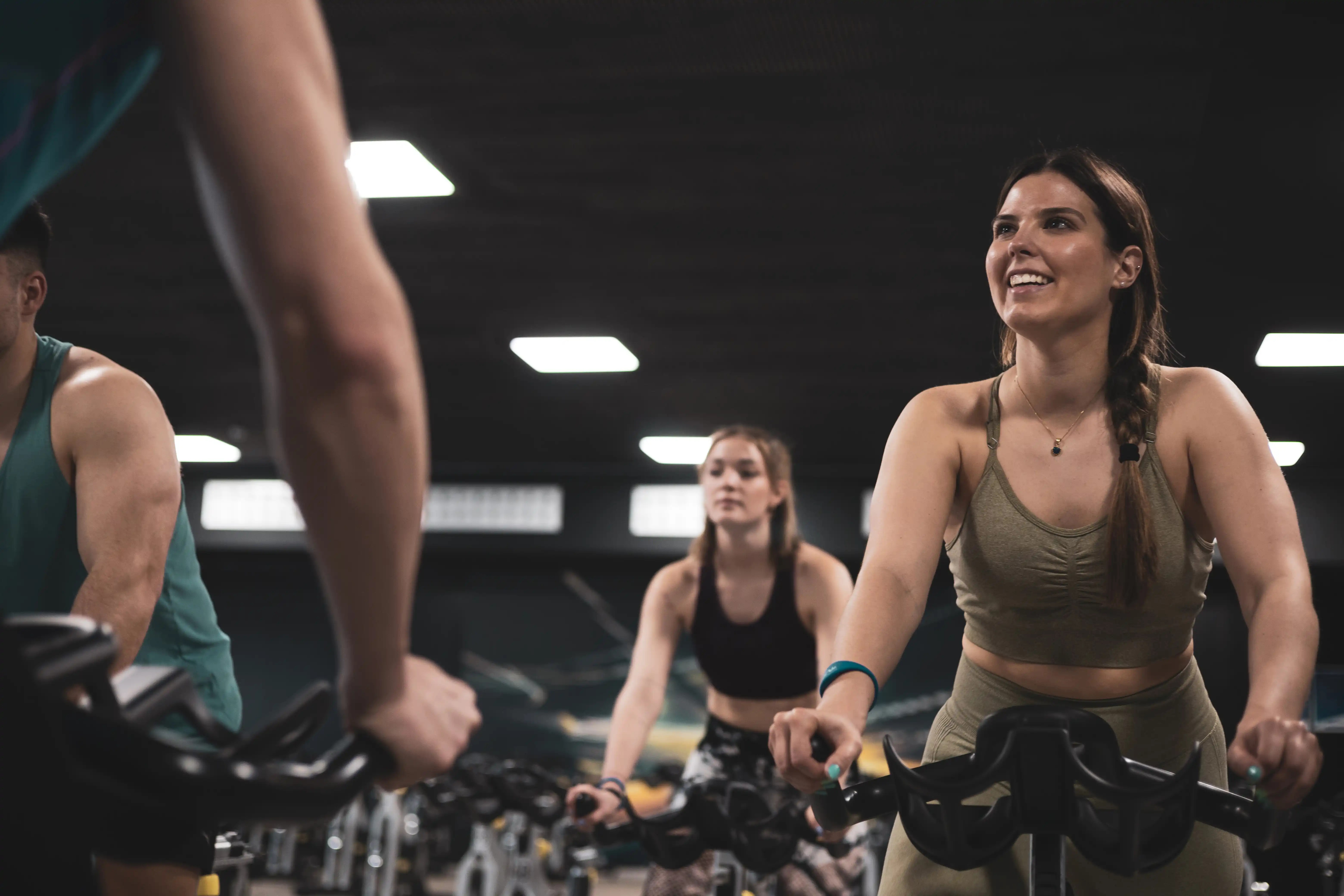 Group exercise at a boutique fitness studio
