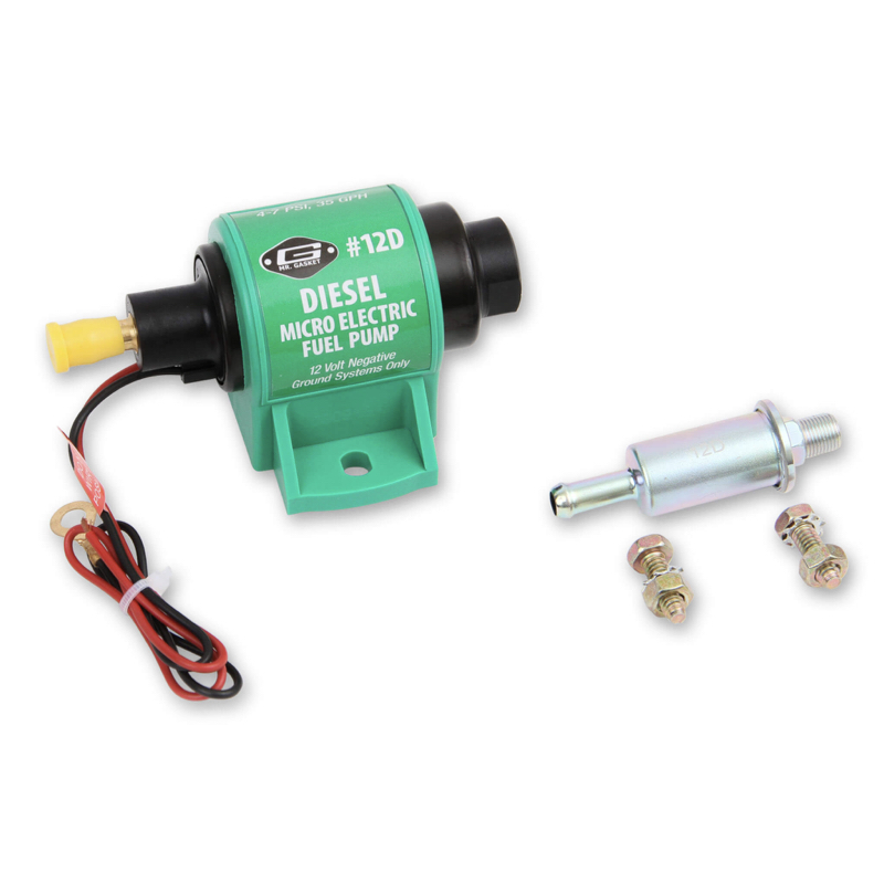 Mr. Gasket Micro Electric Fuel Pump for Diesel FittingsGo