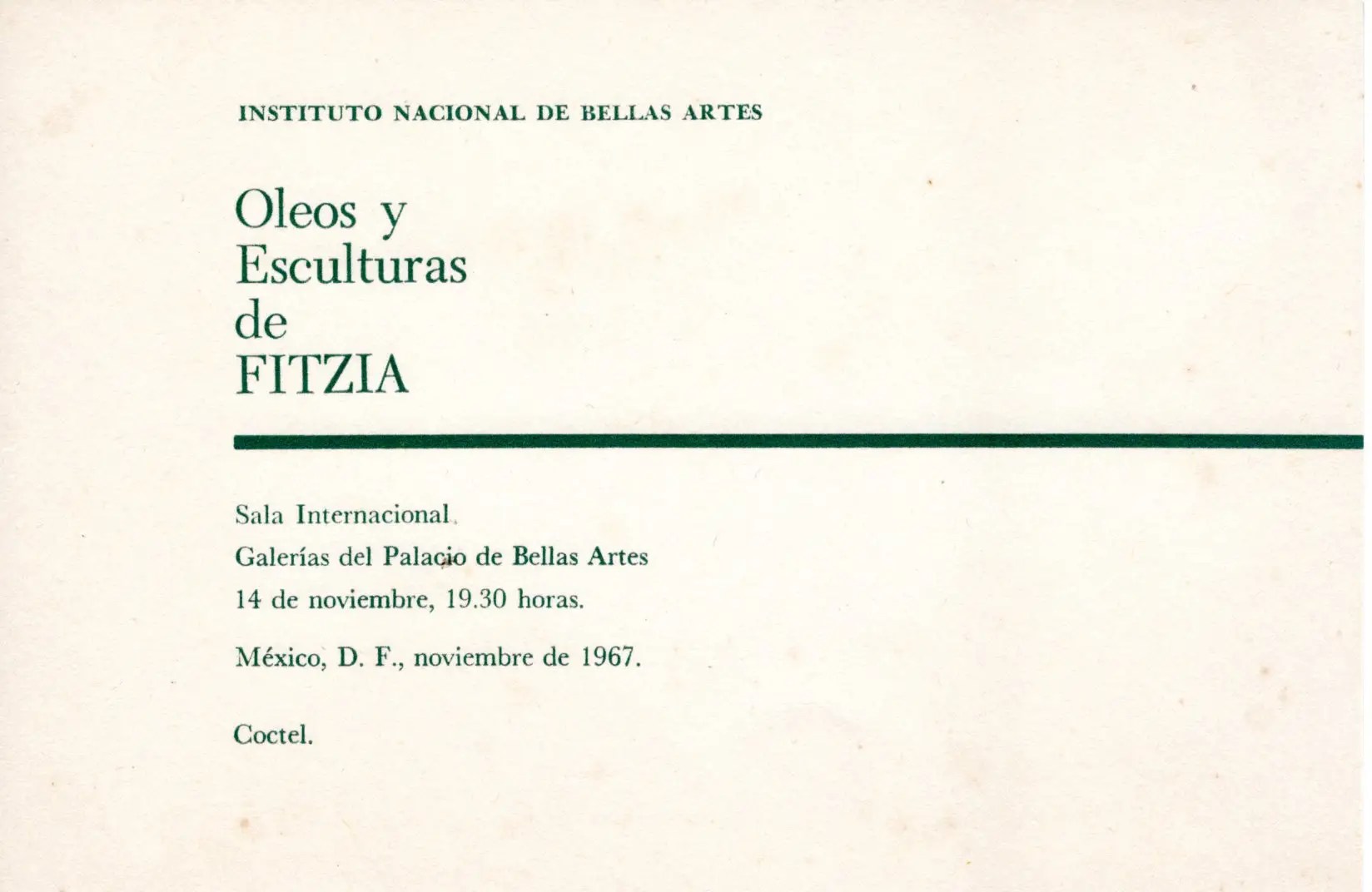 Invitation INBA 1967 Art Contemporaine