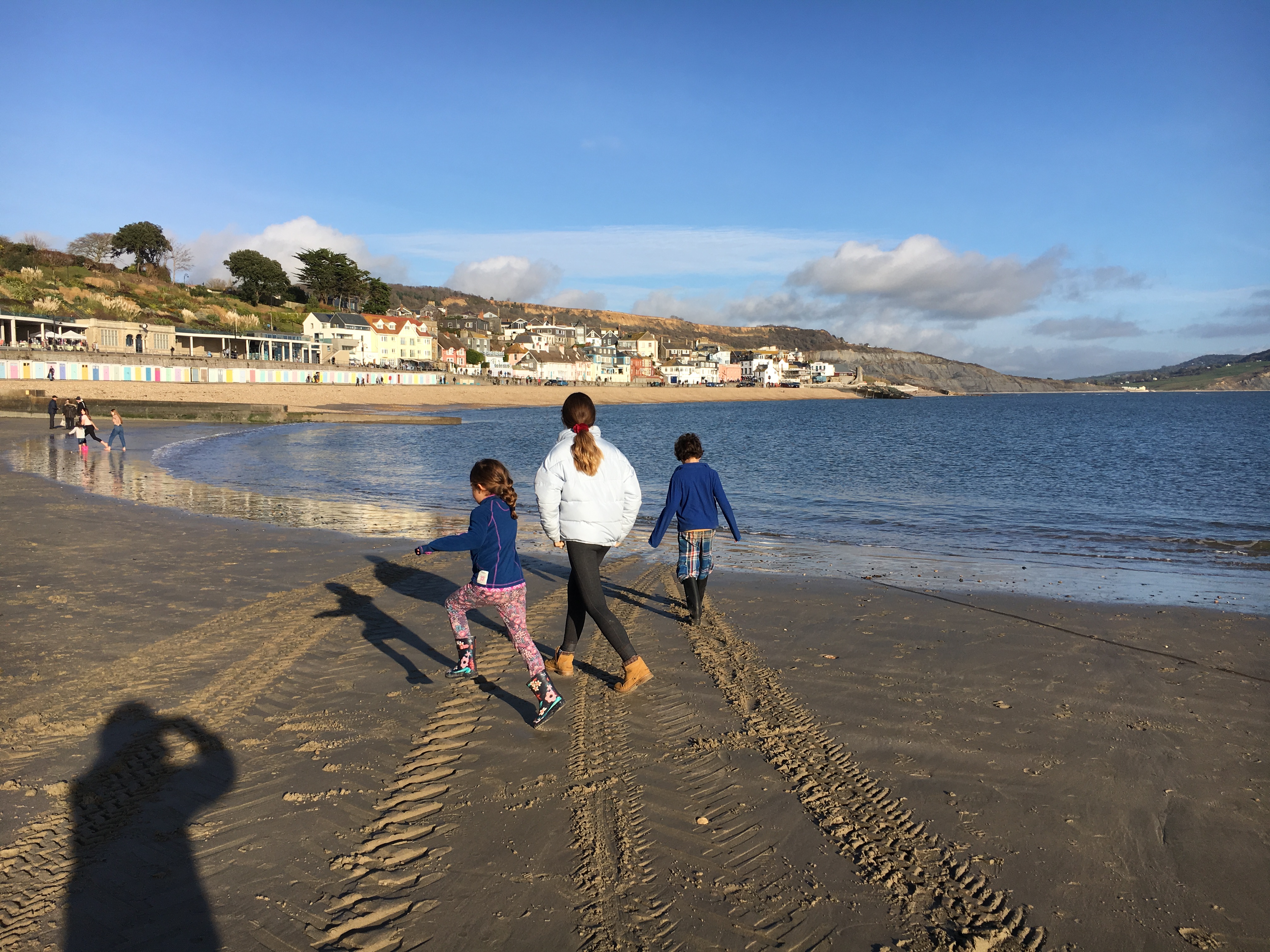 Such a lovely view back towards the town from the cobb
