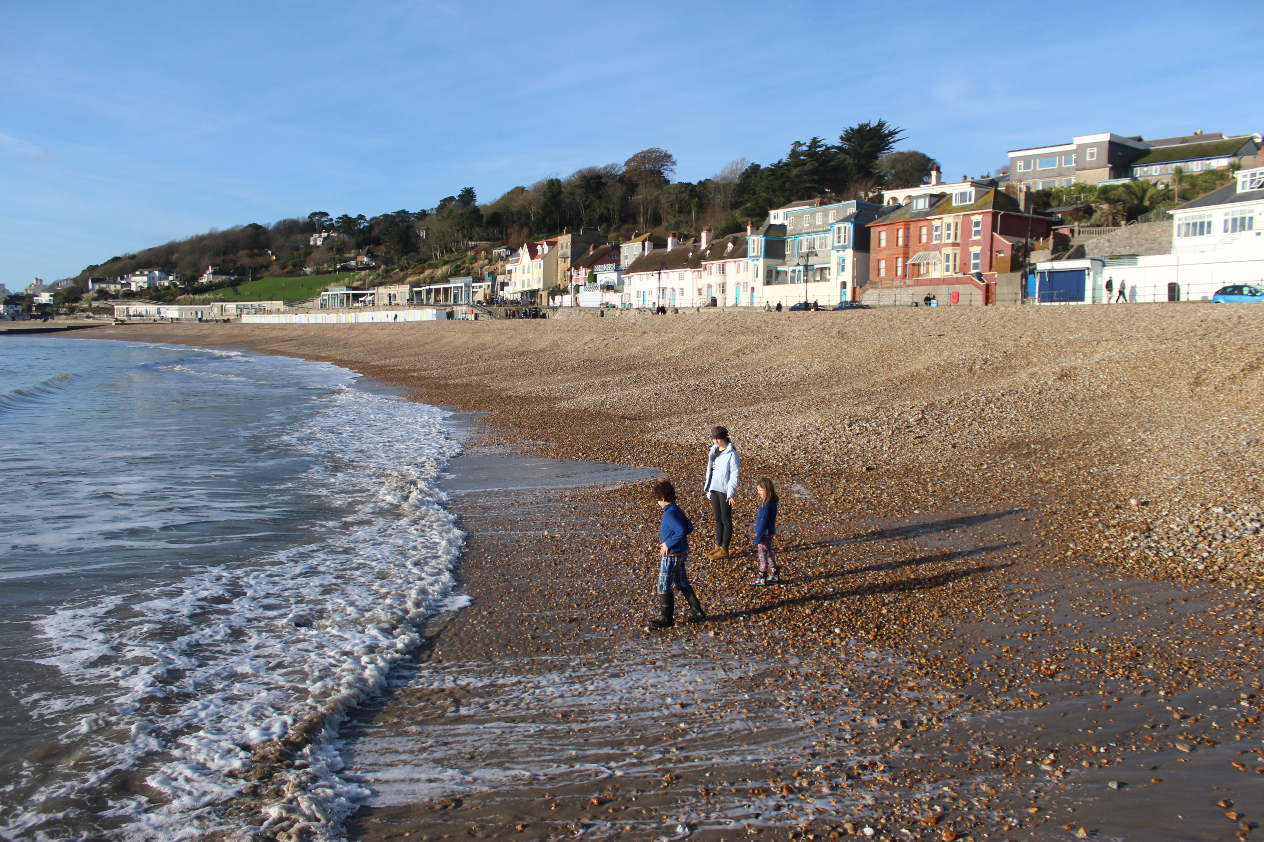 The perennially favourite running away from the waves game