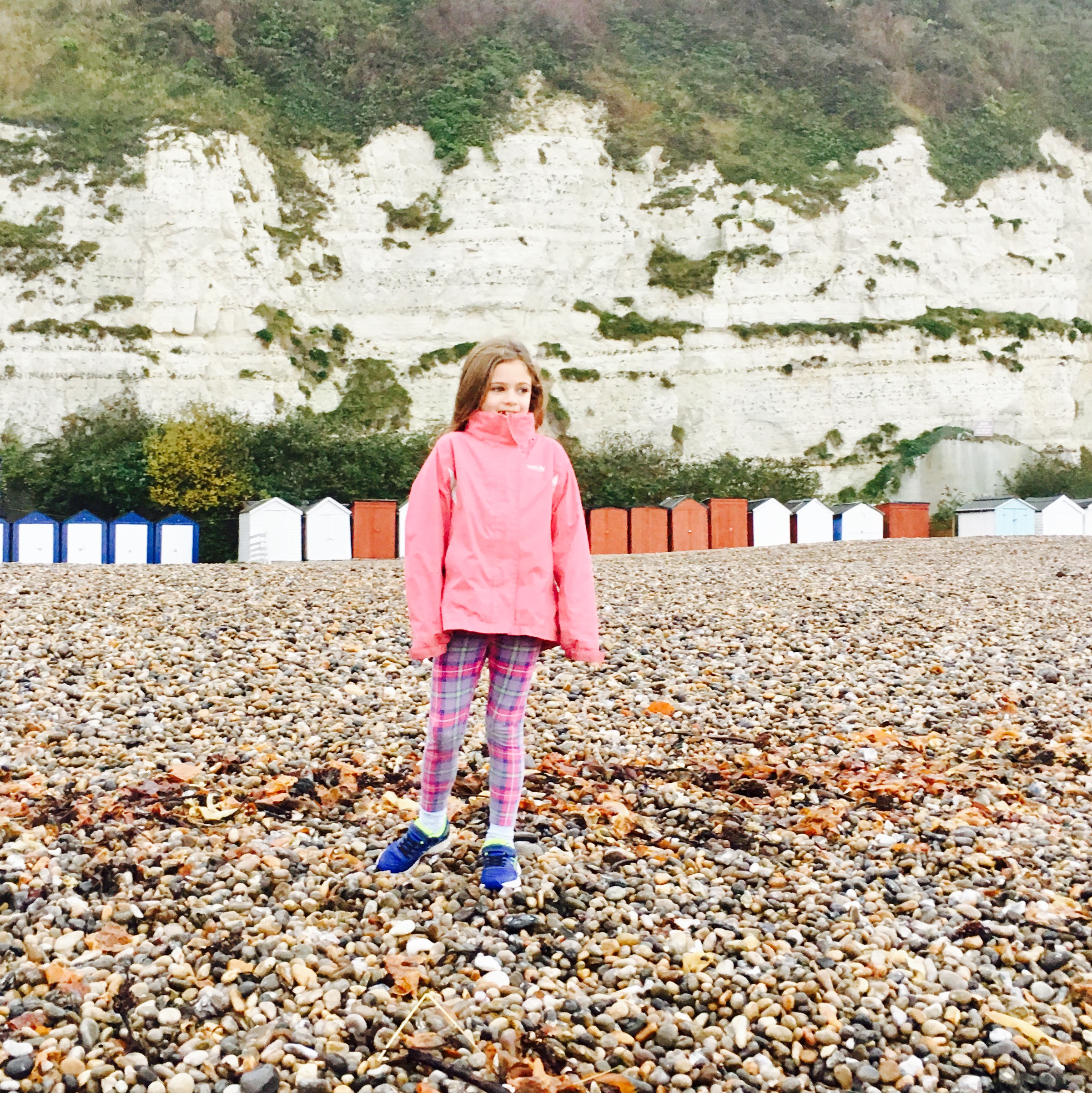 Pebbles, beach huts, biting cold winds = v British beach day in winter!
